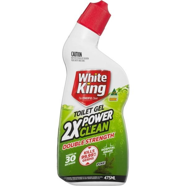 White King 475ml Toilet Gel 2X Power Clean Double Strength - Pine
