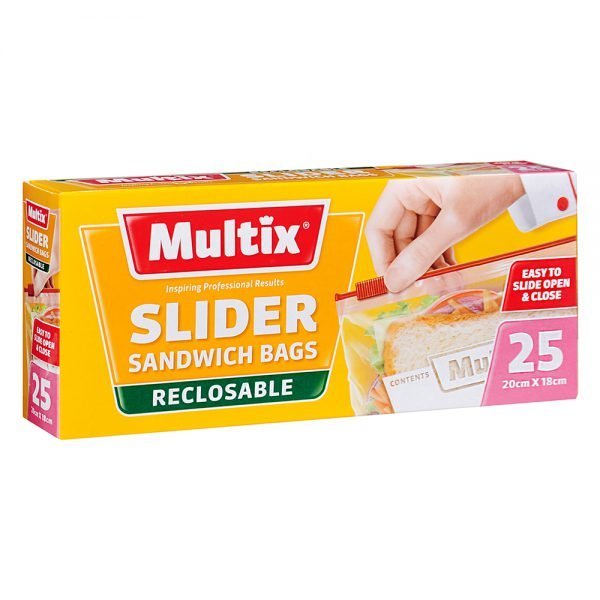 Multix 25PK Slider Sandwich Bag - 20x18cm