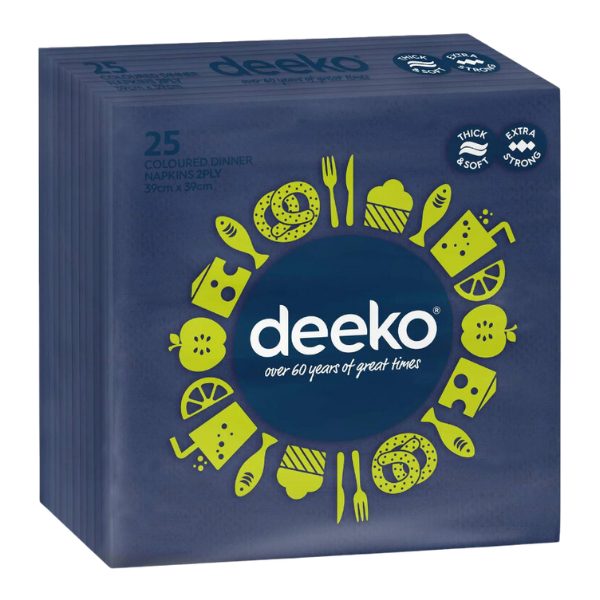 Deeko 25PK Blue Napkin - 39x39cm