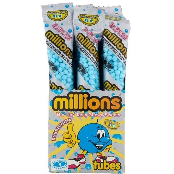 Millions Bubble Gum Tubes Uk 55g
