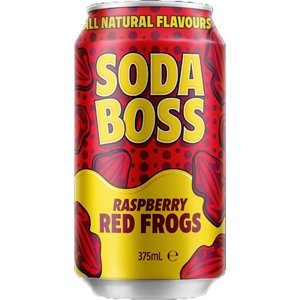 Soda Boss 375ml Cans Raspberry Red Frogs
