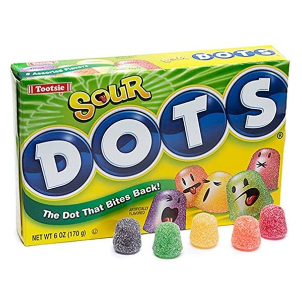 Tootsie Sour Dots Fruit Flavored Gumdrops Theatre Box 170g