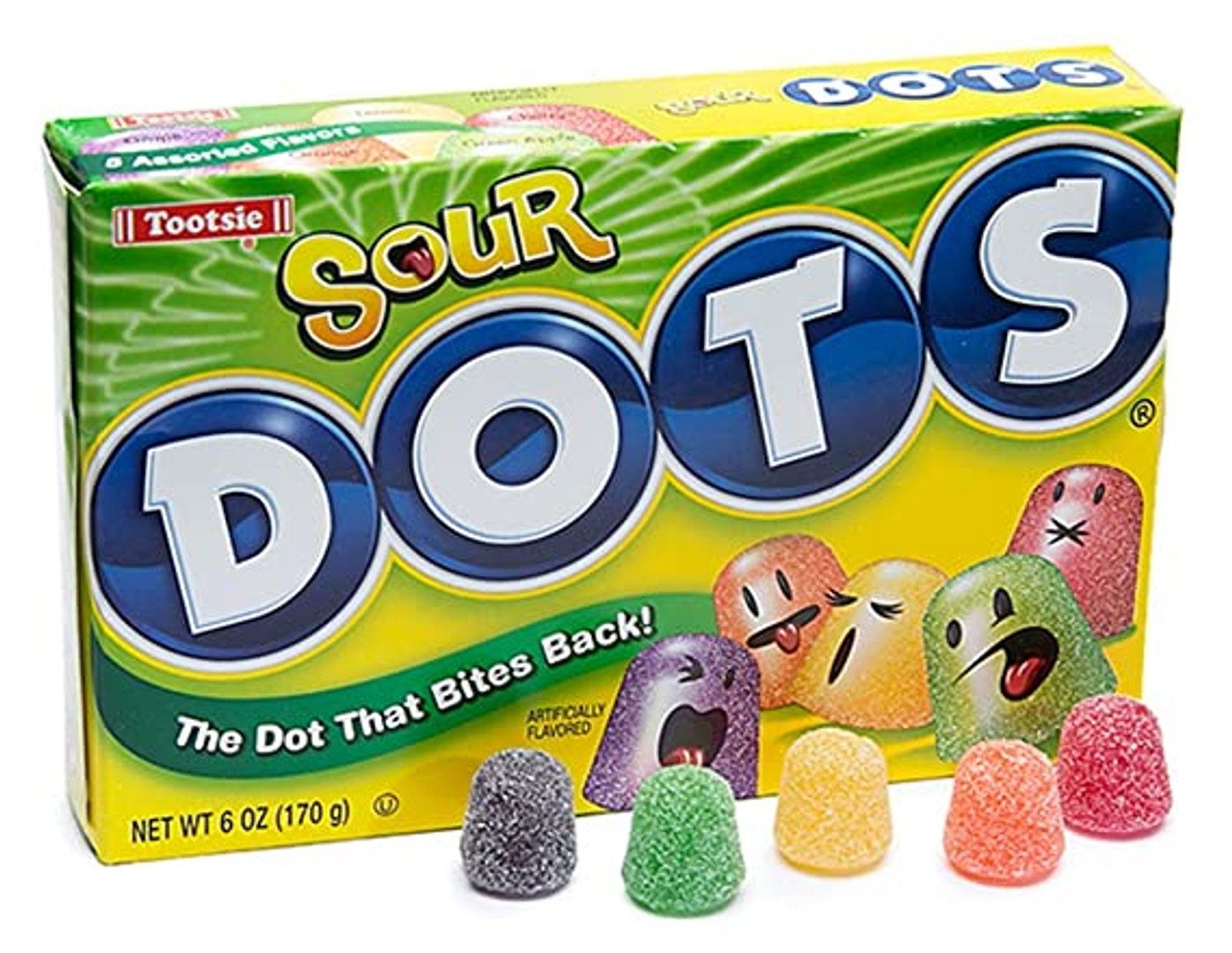 Tootsie Sour Dots Fruit Flavored Gumdrops Theatre Box 170g