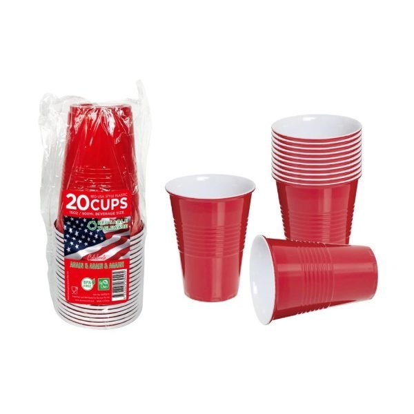 RED USA Style Plastic Cups -20PK