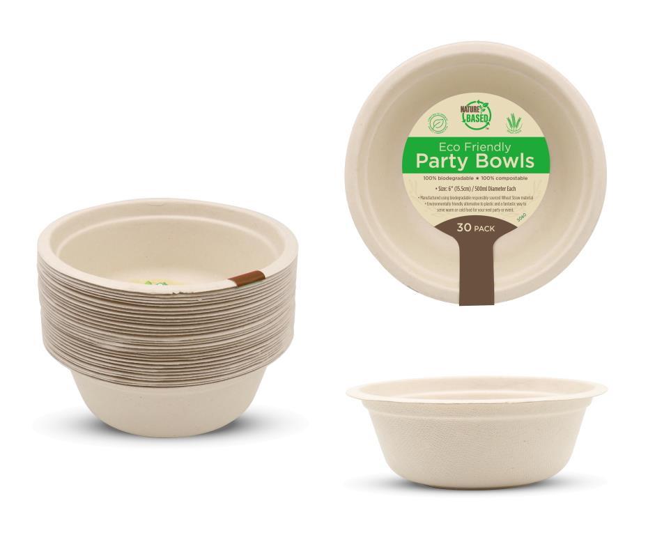 ECO Biodegradable Catering Plates - Bowl- Medium - 30PK