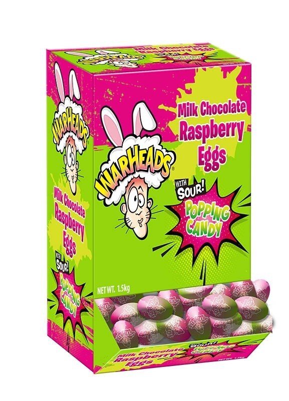 Warheads Milk Chocolate Raspberry Eggs 1.5kg