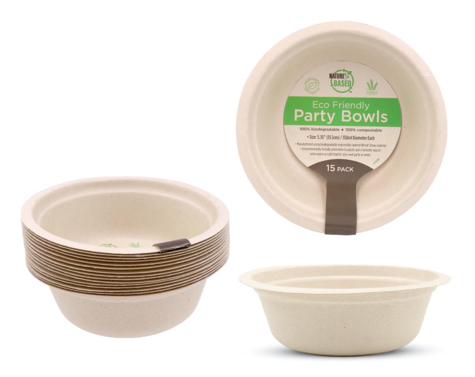 ECO Biodegradable Catering Plates - Bowl - Small - 15PK