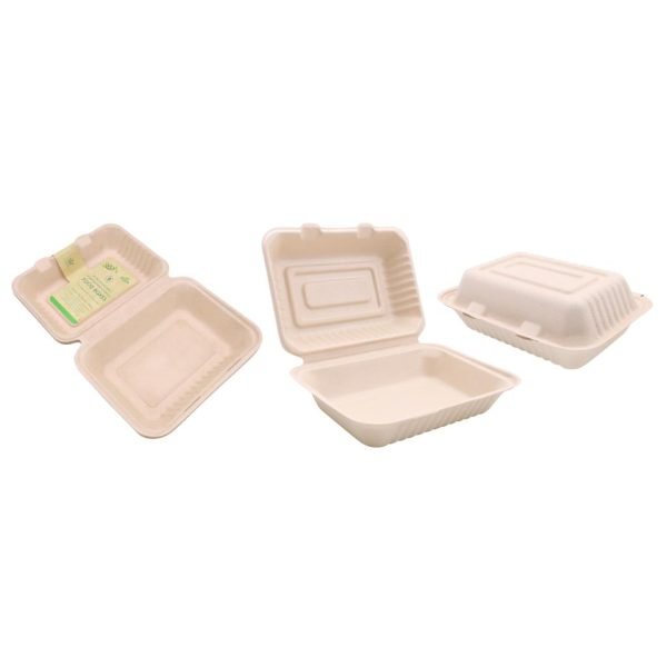 6PK ECO Biodegradable Sugarcane Food Box - 1000ML