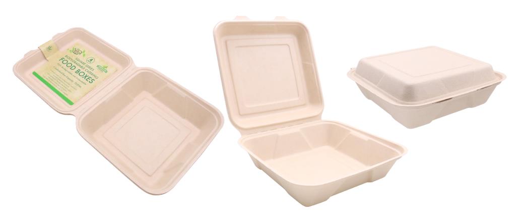 4PK ECO Biodegradable Sugarcane Good Box-1200ML