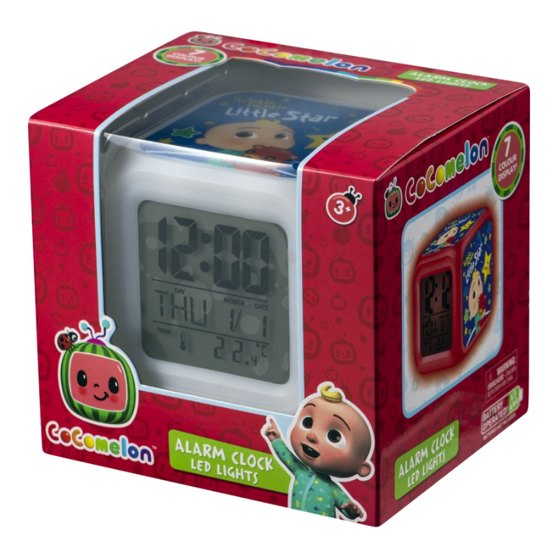 Cocomelon Cube LED Light Alarm Clock