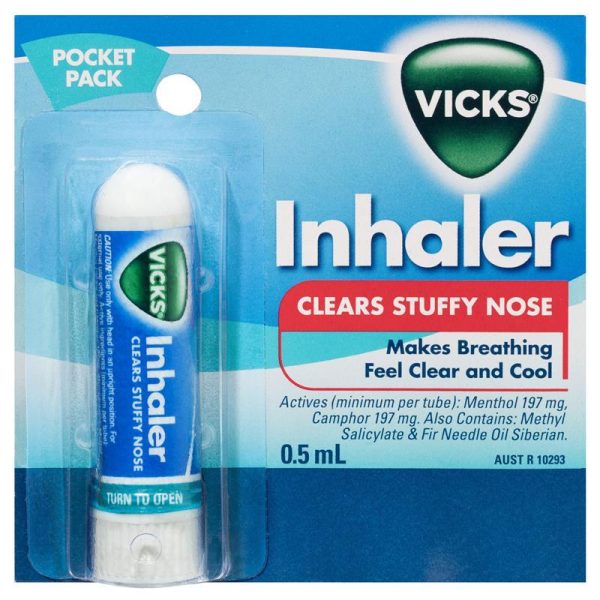Vicks Nasal Spray Decongestant Inhaler 0.5mL Pocket Pack