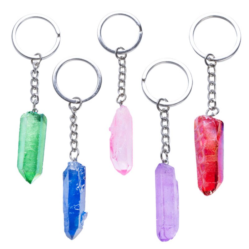Gemstone Aura Quartz Point Keychain - Image 2