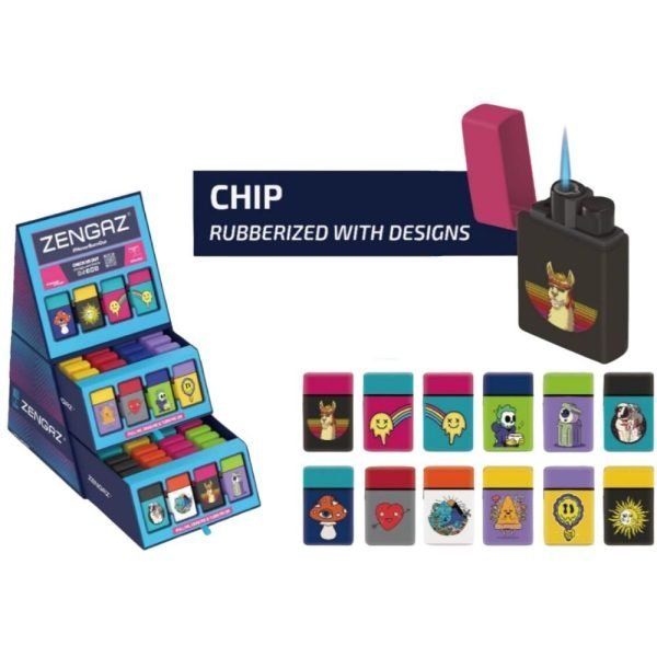Zengaz Cube Display Chip Jet Lighter D - Assorted Designs