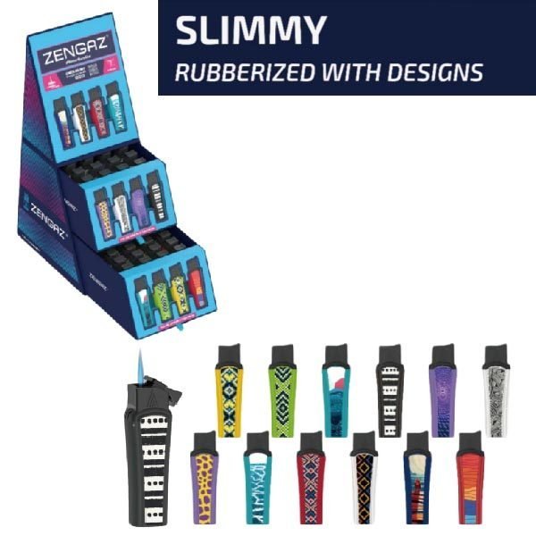 Zengaz Cube Display Slimmy Jet Lighter C - Assorted Designs