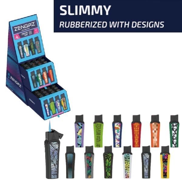 Zengaz Cube Display Slimmy Jet Lighter A - Assorted Designs