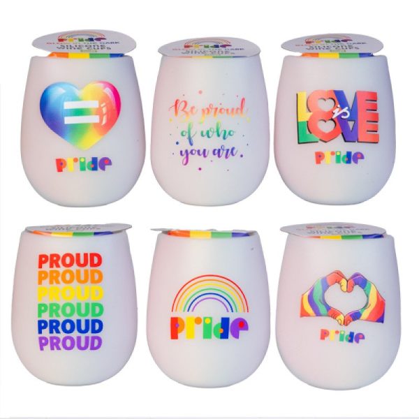 Glow-in-the-Dark Rainbow Pride Wine Cup
