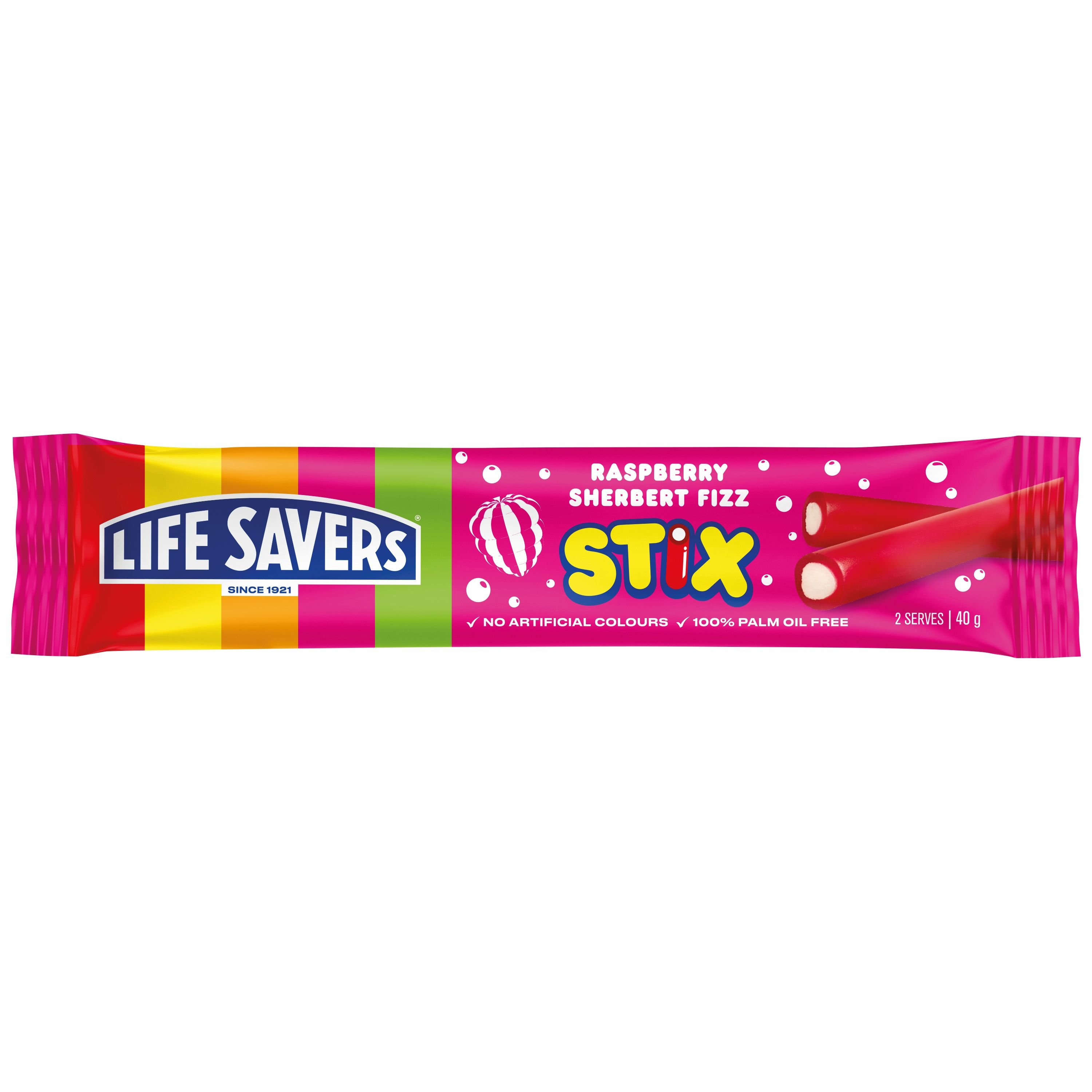 Life Savers Raspberry Sherbert Fizz Stix 40g