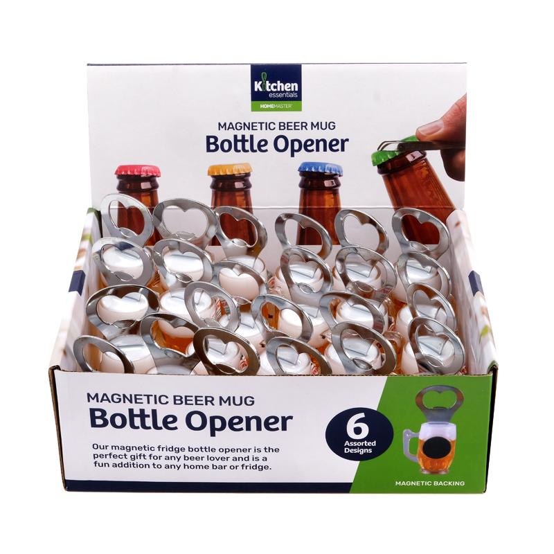 Kitchen Essentials Bottle Opener With Magnet Beer Mug Shaped 8.5cm x 3cm 6 Assorted