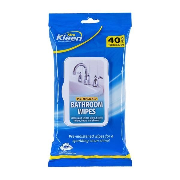 Xtra Kleen Pre-Moistened Bathroom Wipes - 16cm x 20cm - 40pk