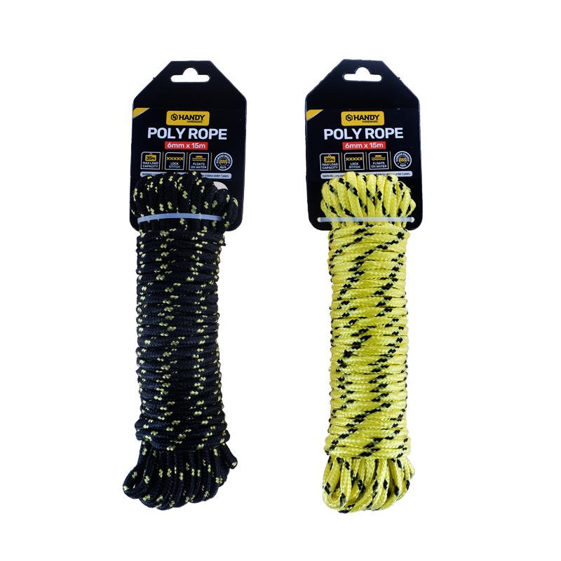 Handy Hardware Diamond Braided Polyrope 2 Assorted Colours 6mm x 15m
