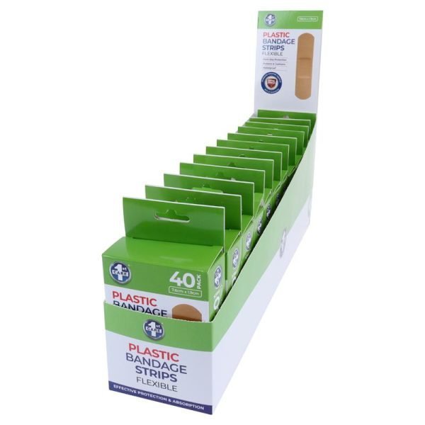 1st Care Bandage Strips Waterproof 7.6cm x 1.9cm 40pk - Plastic (PE)