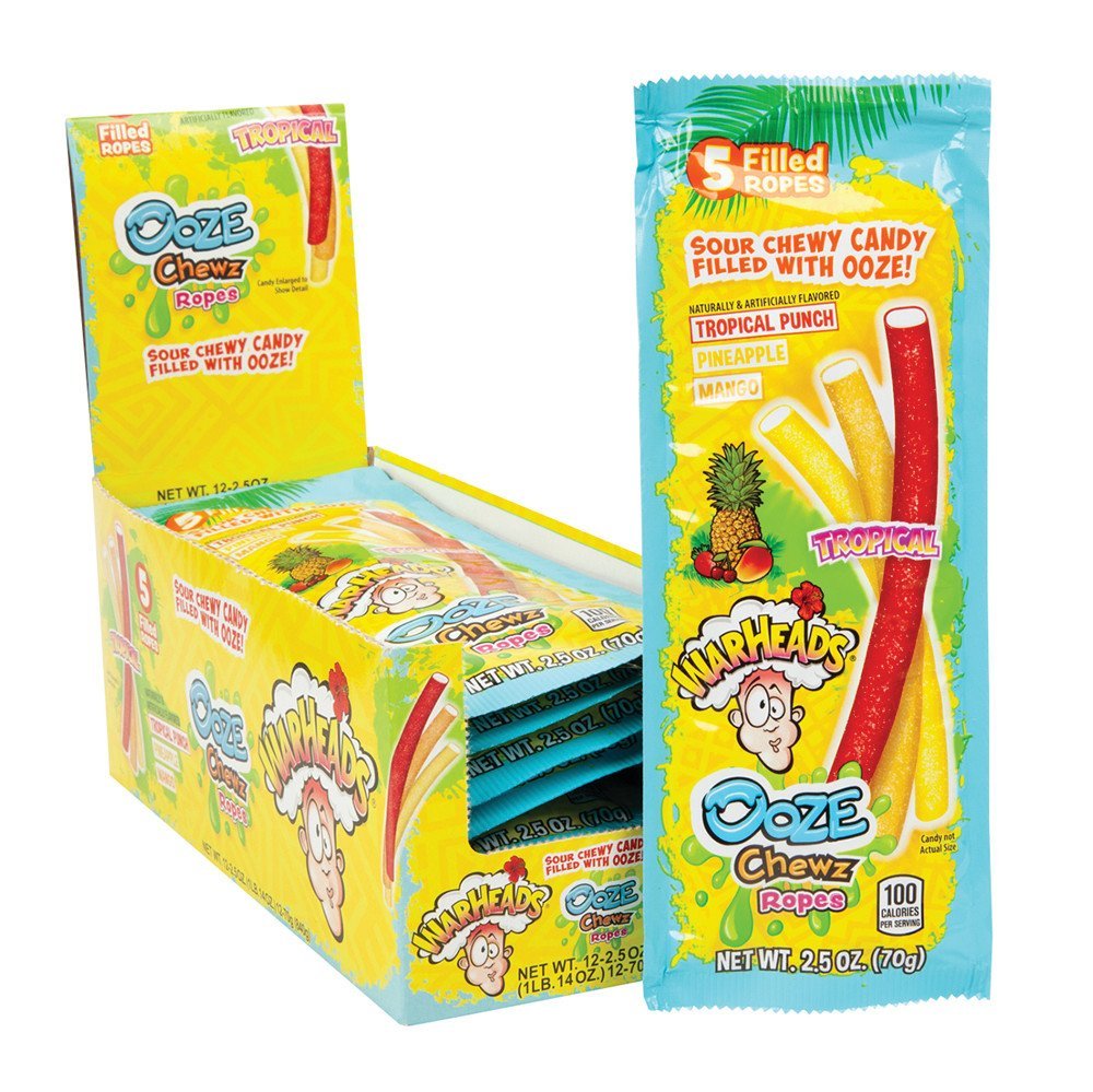 Warheads Tropical Ooze Chewz Ropes 2.5 oz(71g)
