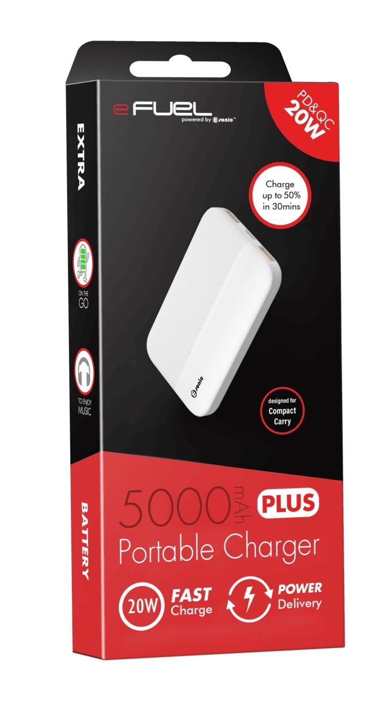 Mini Type-C + USB-A Fast Charging Powerbank 5000mAh - 20W PD & QC