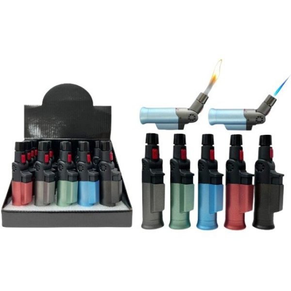 Stand Up Blowtorch Rotating Head 11cm Metalic Colours