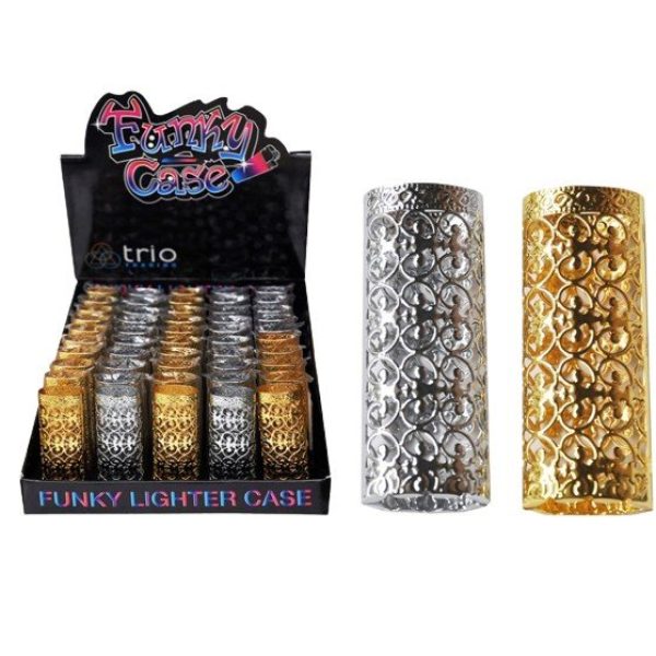 Disposable Lighter Case Silver/Gold Fits Large Bic