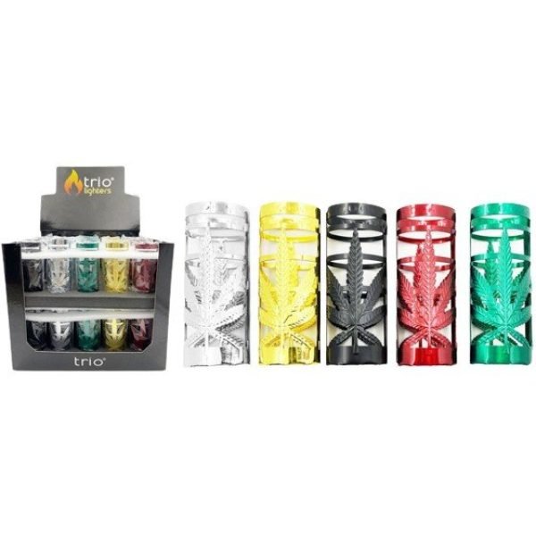 Metal Leaf Design Lighter Case