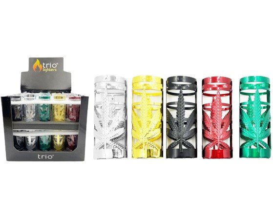 Metal Leaf Design Lighter Case