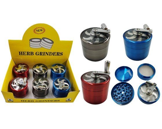 Grinder 5.5cm Coloured 4 Piece With Handle