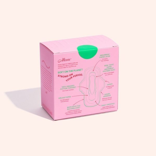 Moxie Organics Organic Cotton Regular Pads with Wings 10pk