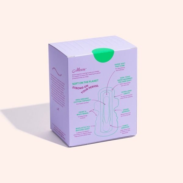 Moxie Organics Organic Cotton Overnight Pads with Wings 8pk