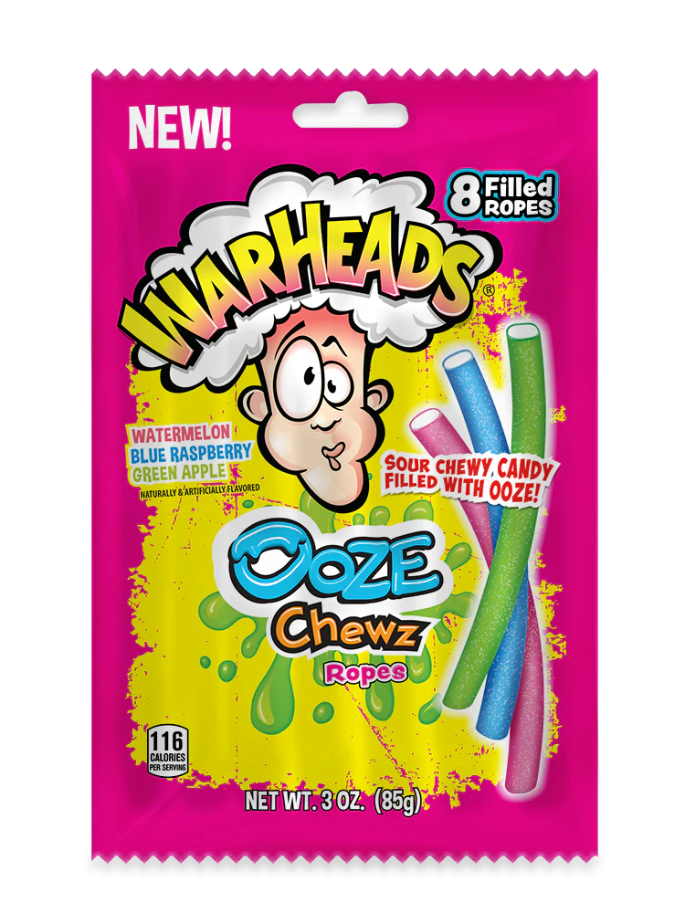 Warheads Ooze Chewz Ropes Peg Bag 3oz(85g)