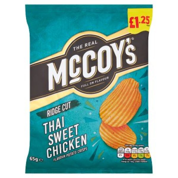 McCoy's Ridge Cut Thai Sweet Chicken Flavour Potato Crisps 65g