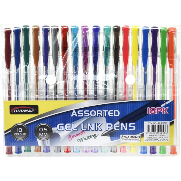 18PK Assorted Gel Ink Pens