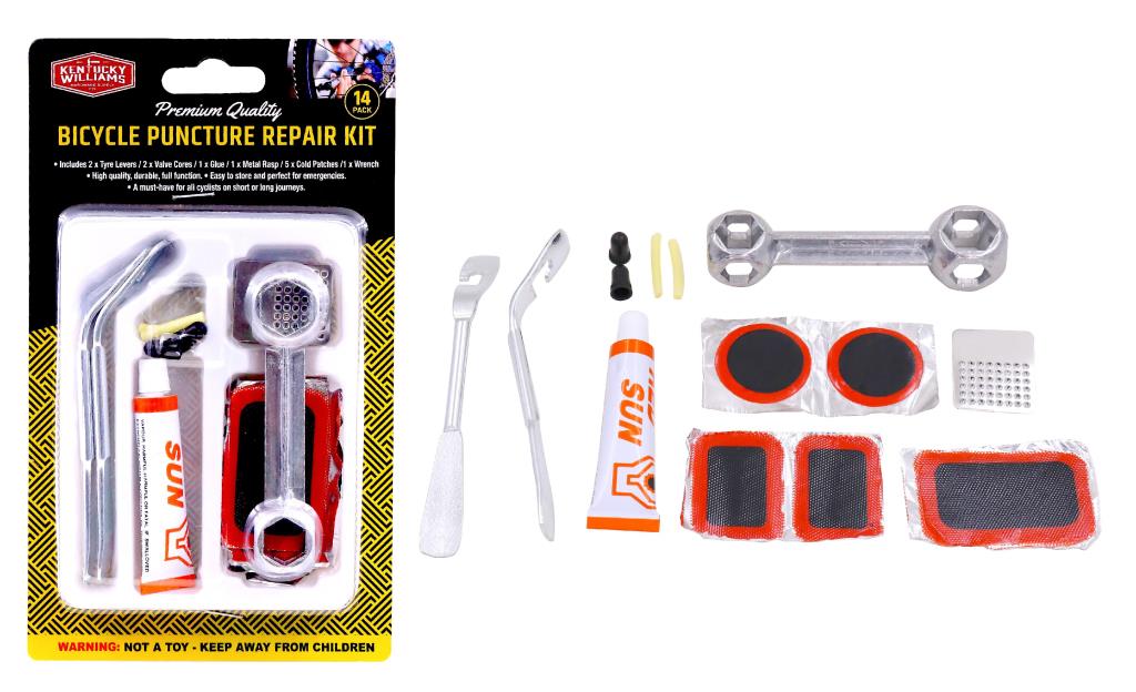 14PCE Bicycle Puncture Tyre Repair Kit
