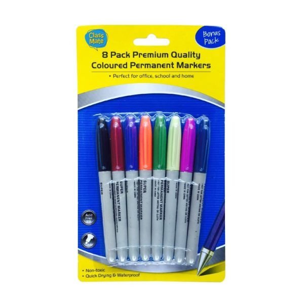 Coloured Series Permanent Markers-8PK