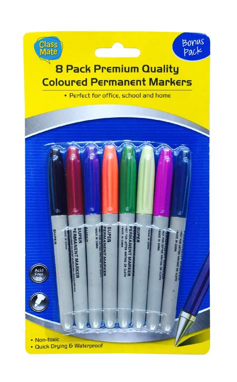 Coloured Series Permanent Markers-8PK