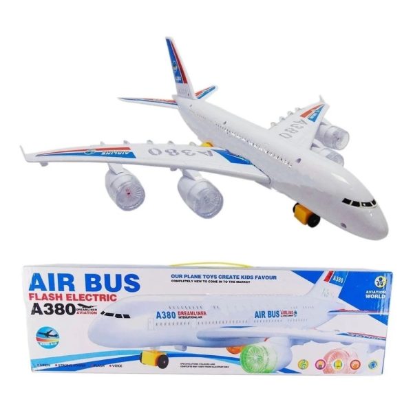 Light Up Airbus A380 Battery Operated Toy Plane