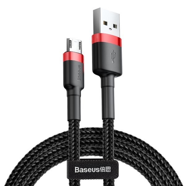 Baseus 1M Micro to USB-A Cable cafule Cable USB For Micro 2.4A Red+Black