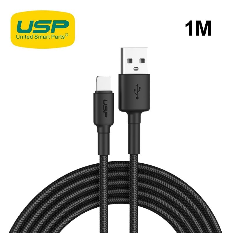 USP 1M BoostUp Cafule Lightning to USB-A Cable Charge & Connect Black