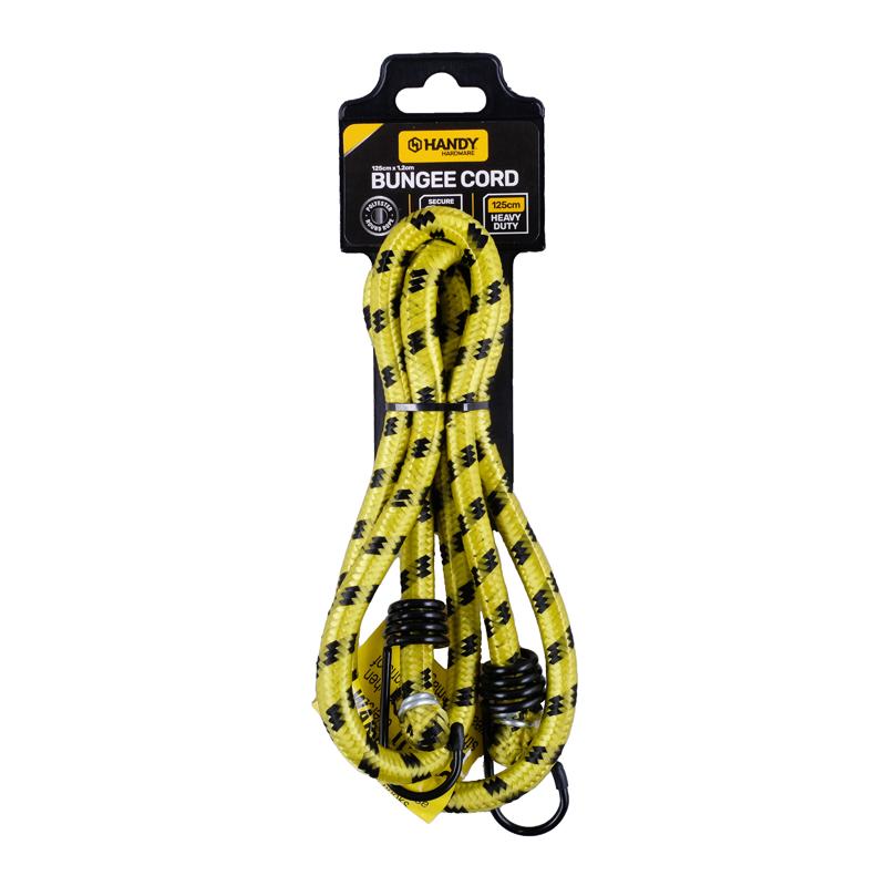 Handy Hardware Bungee Cord Heavy Duty Yellow/Black 125cm (L) x 1.2cm (D)