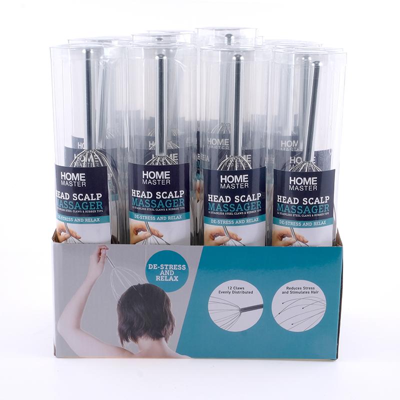 Home Master Manual Scalp Massager With 12 Stainless Steel Claws with Rubber Beads 25cm