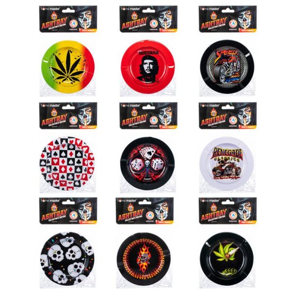 Home Master Metal Ashtray Assorted Designs - 13.5cm Dia.