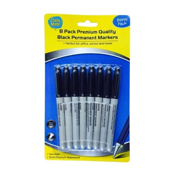 Black Series Permanent Markers-8PK