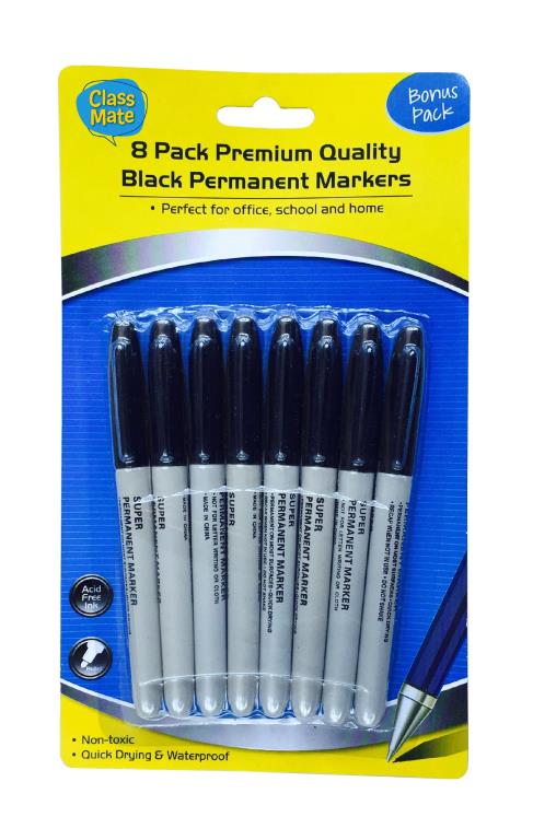 Black Series Permanent Markers-8PK