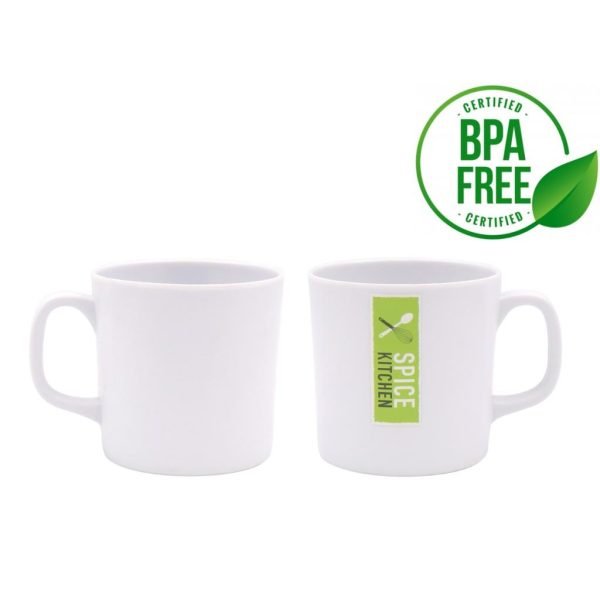White Melamine Mug W/Handle-370ML