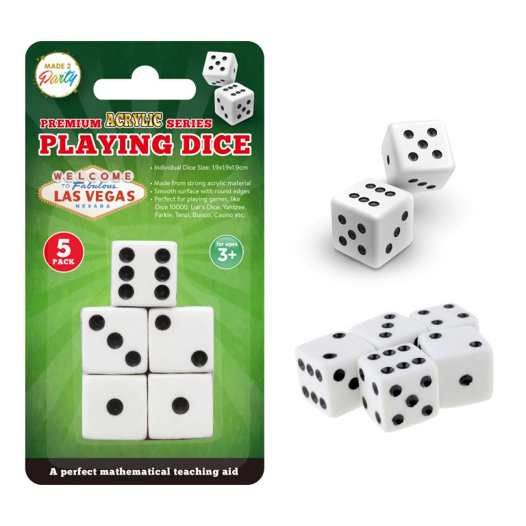 5PK Premium Acrylic Series Playing Dice